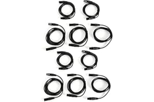 OUKANING 10 cables DMX de 2 metros/6,6 pies 3 pines XLR DMX512 cable de señal para luces de escenario