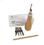  Abig Lino Cutting Set Wood Handle + 5 Blades