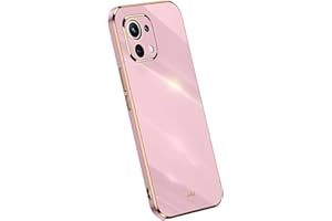 Topme Funda de Silicona para Xiaomi MI 11 Lite / 11 Lite 5G / 11 Lite 5G NE (6.55" Inches), [ Carcasa Case de Teléfono Estilo Borde Dorado] - Violeta
