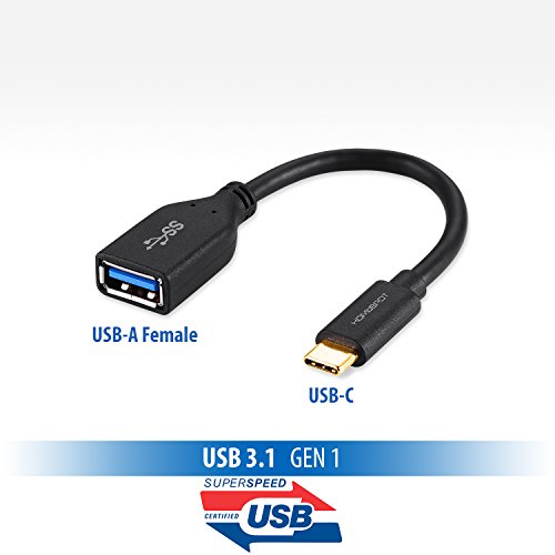 HomeSpot USB 3.0, 16 cm kurzes Typ USB-C auf USB-A-Kabel Weiblich, USB 3.0 SuperSpeed OTG Kabel für Apple MacBook, Chromebook Pixel und viele andere USB C kompatible Geräte (6.2"/16.2cm)