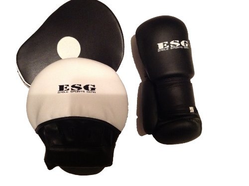 Authentic & ESG Kids Junior Boxing Gloves & Focus Pads - High quality - Black