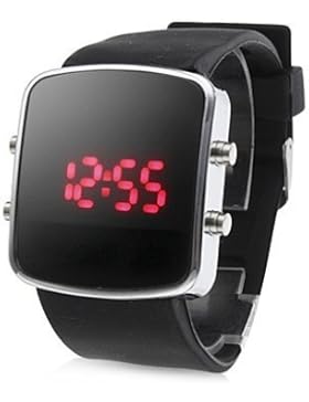 Silikonband modernen unisex Gelee Sport Style LED Armbanduhr - schwarz