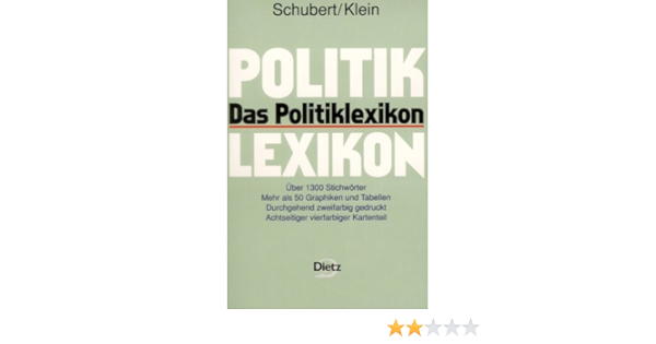 Das Politiklexikon Amazon De Schubert Klaus Klein Martina Bucher