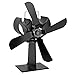 Produktbild JOYOOO Stromloser Ventilator für Kamin Holzöfen Öfen - Kein Lärm Stromloser Ventilator - 4 Rotorblätter Kamin -Ventilator Ofenventilator Feuerstelle Kaminöfen,Umweltfreundlicher und Leiser (Small leaves)