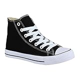 lonas altas niña  Elara - Zapatillas Altas de Lona Mujer, Color Negro, Talla 39 EU