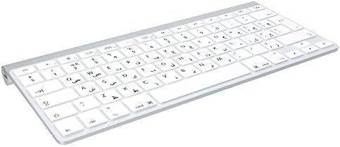 Jewado® Silicone Keyboard Protector Cover for MacBook, Air &amp; Pro 13 15 17 Air 13 Inch, with EU/US Enter (German, Russian, English, Russian, English, Arabic, Clear) white Arabisch-Englische (EU-Enter)