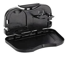 SEMAPHORE Car Meal Plate & Cup Holder Tray/Car Backseat Food Tray with Bottle Cup Holder/Travel Dining Tray Black for Maruti Swift