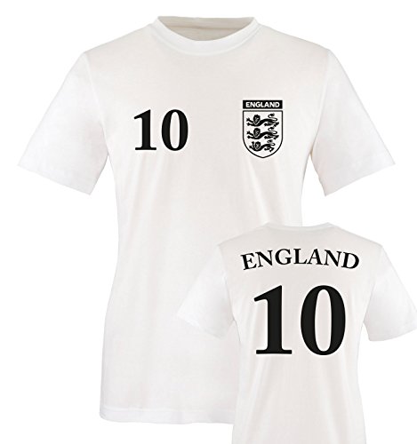 EM 2016 – TRIKOT – EM 2016 – ENGLAND – 10 – Kinder T-Shirt – Weiss / Schwarz Gr. 152-164