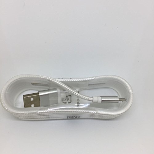 Micro USB Kabel Android Ladekabel Samsung bunt nylon Mikro Typ C für z. B. Galaxy S6 S5 S 4 Handy geflochten Handyladekabel Ladegerät (Weiß)