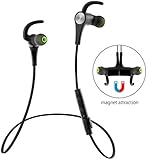 Bluetooth Running Headphones, SoundPEATS Q12 Bluetooth 4.1 Running Headphones with mic for Running & Sports, aptX, Tangle free, Magnetic, In-ear secure fit for all bluetooth-enabled devices (Black)