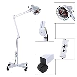Portable 275W Infrared Heat Lamp Stand Four Wheel Temperature Adjustable Health Care Therapy Device for Muscle Pain