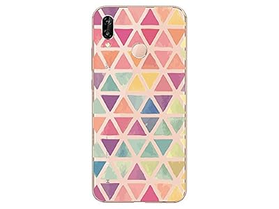 Novago Huawei P20 Lite Coque Gel TPU souple Transparente résistante et solide anti choc avec impression de qualité (Triangles)