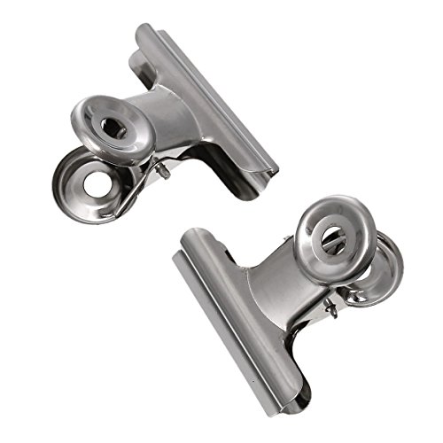 Preisvergleich Produktbild 10 Edelstahl Beutel- / Verschlussklammern / Büroklammern 5cm