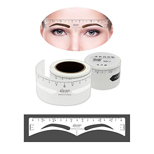 ELEVEN EVER Eyebrow Ruler - Pegatinas de cejas desechables (50 unidades)