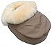 Produktbild großer Lammfell Fußwärmer beige mit Stoff, medizinisch gegerbt, ca. 38 x 28 cm