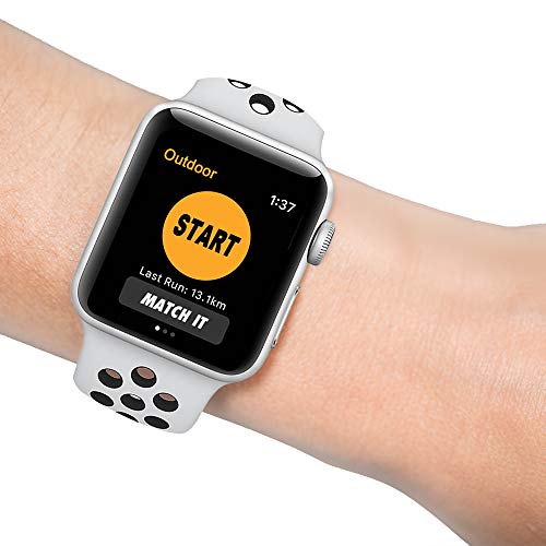 SYOSIN Correa Pare Apple Watch, Suave Silicone Reemplazo Sport Banda para Apple Watch Series 1, Series 2, Series 3, Series 4, 38MM 42MM