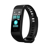 Fitness Armband Uhr mit Pulsmesser Wasserdicht Fitness Tracker Aktivitätstracker Pulsuhren Bluetooth Smart ArmbandUhr Schrittzähler mit Schlafmonitor Kalorienzähler Vibrationsalarm Anruf SMS Whatsapp Beachten für iPhone Android Handy
