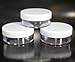 3x 20mL EMPTY PLASTIC JARS POTS with WHITE SCREW LIDS For Cosmetics/Powder/Mineral Make Up/Blusher/Foundation