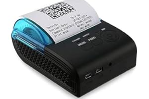 FUHUIHE Imprimante de reçus thermique avec vitesse d'impression élevée : 50-90 mmm/s, compatible avec papier thermique de 57 mm. Caractéristiques : connectivité USB et Bluetooth sans fil, fonctionnement à