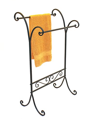 DanDiBo Handtuchhalter 092568 Handtuchständer 90 cm Landhaus Schwarz Standhandtuchhalter - 5