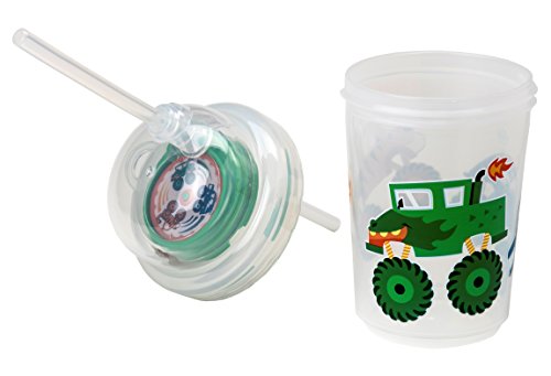 nuspin Enfant 8 oz SIP & Spin paille, Monster Trucks Race lorsque vous buvez