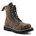 Produktbild ANGRY ITCH - 8-Loch Vintage Braun Gothic Punk Army Ranger Armee Leder Stiefel mit Stahlkappe, EU 36