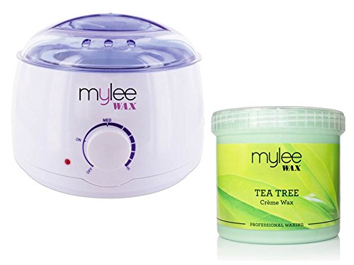 Mylee White Thermostatic Control Wax Heater & Mylee 450g Tea Tree Creme Wax Kit