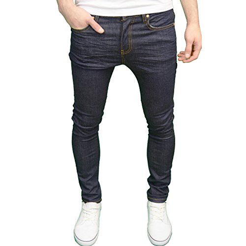 526Jeanswear Mens Designer Branded Skinny Fit Jeans, Available in 4 Colours, Raw, Size 34W x 30L