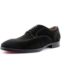 Giorgio Rea Scarpe Uomo Eleganti Derbies Fatte A Mano Vera Pelle Scamosciata Marrone Cioccolato Taglia EU 40 41 42 43 44 45 Derby Stringate