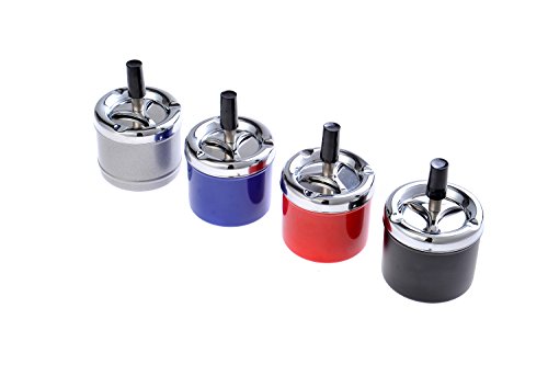 Quantum Abacus Runder Windaschenbecher / Drehaschenbecher aus Zinklegierung, poliertes Metall, 7,5cm Durchmesser, Mod. 4543-01 (DE) - 5