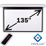  HiViLux Motor Leinwand für Beamer/Gain=1,2 Weiss Tuch/Elektro eingebaut/Volks VS Serie (16:9 Bild:299x168cm 135\
