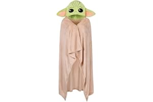 Primark Limited Coperta in pile con cappuccio e scritta Disney Star Wars The Mandalorian Baby Yoda