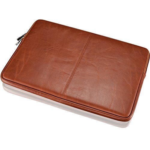 KAVAJ Lederhülle Tasche Sleeve „Sydney“ Für Fas Apple Macbook 12″ (2015/2016) Cognac Braun Aus Echtem Leder. Dünne Tasche Als Edles Zubehör Für Das Neue Macbook 12 Zoll. - 2