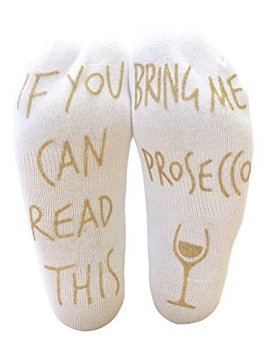 VinsaniFunny Prosecco Socks – 'If You Can Read This, Bring Me Prosecco' – Cozy Novelty Ankle Socks for Women & Men, Fun Birthday, Christmas, Secret Santa & Prosecco Lover Gift