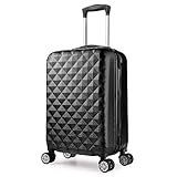 Valise Cabine 55 cm ABS Bagage Rigide 4 Roues 40L (noir)