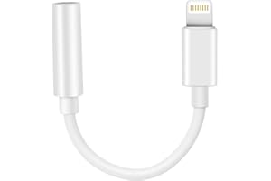 MOSON Lightning to 3.5 mm Headphone Jack Adapter,MFi Certified iPhone to 3.5mm Audio Aux Jack Adapter Dongle Cable Converter Compatible with iPhone 14 13 12 11 Pro XR XS Max X 8 7 iPad
