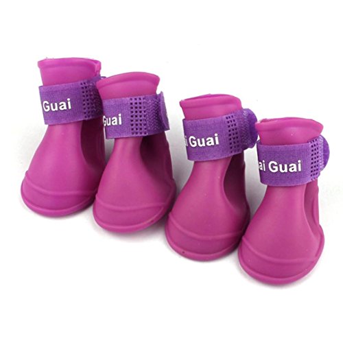 hunpta-Dog-Candy-Colors-Boots-Waterproof-Rubber-Pet-Rain-Shoes-Booties