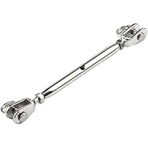 6 Tenditori In Acciaio Inox M6 Con Gancio E Occhiello - Per Funi, Cavi E Stendibiancheria - Foto 7