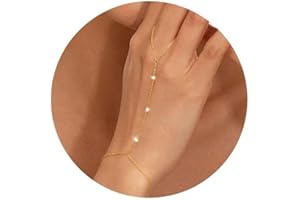 JOOTUEPO Collana a mano in oro con anello per dita, Gold Hand Chain Bracelet per Donne, Braccialetti Donne Oro, Regali di Coppia, Regalo Amica, Regalo Fidanzato, Regali Mamma