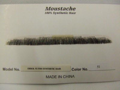 Errol Flynn Moustache ~ Spiv ~ Gangster ~ Grey/Brown ~ 51 ~ Human hair