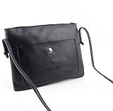 Tongshi Bolso de las mujeres de moda bolso de hombro Bolso grande de las señoras del totalizador (Negro)