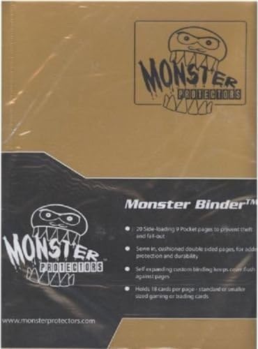 Monster Binder - 9 Pocket Matte Gold Album - Holds 160 Yugioh, Magic, and Pokemon Cards by Monster Protector