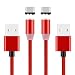 Produktbild Type C Magnet Ladekabel USB C Magnetisches Datenkabel [2 Stück 1M] LAMA 3A Schnellladekabel für Samsung S9+ S9 S8+ S8 Huawei P20 Pro P20 Lite Mate 20 Lite Mate 10 Pro P10 HTC U11 Mi 6 und mehr Rot