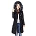 Produktbild Dicker Winterjacke,Down Lammy Jacke Lange Mantel Outwear Damen Wintermantel Daunenjacke Frauen Winter Warm Daunenmantel Reißverschluss Oberbekleidung Mit Kapuze Pelz Halsband Elecenty (3XL, Schwarz)