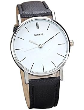 winwintom Retro Design Leder Band Armbanduhr schwarz