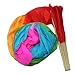 RHX New 1.8M Hand Made Belly Dance Dancing Silk Bamboo Long Fans Veils Art Colorful