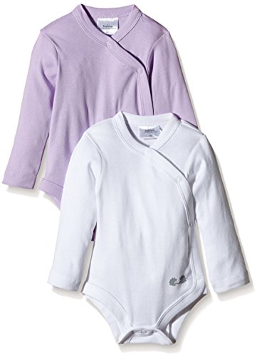 Twins Baby Girls Wrap-Around Bodysuit, Longsleeve, 2-Pack, Multicoloured (Lavendula ), 2-4 Months (Manufacturer size: 62)