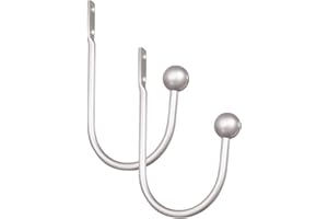 WJIAEER Paquete de 2 estantes de cortina de metal, estante de cortina, estante de cortina de corbata, estante de cortina montado en la pared