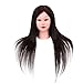 Anself Professional 27" Dummy Head Hairdressing Training Head Model Clamp Dark Brown Hair