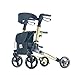 Produktbild Leichter Klapprollator Walker mit Sitz | Transportstuhl, Dual Safety Brake, Einstellbare Höhe, 4 Räder Mobilitätshilfen - Metallic Champagne,Gold